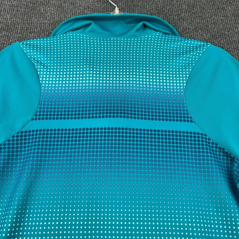NIKE Golf Tour Performance Polo Shirt Women Medium Dri‎ Fit Blues Snap Neck